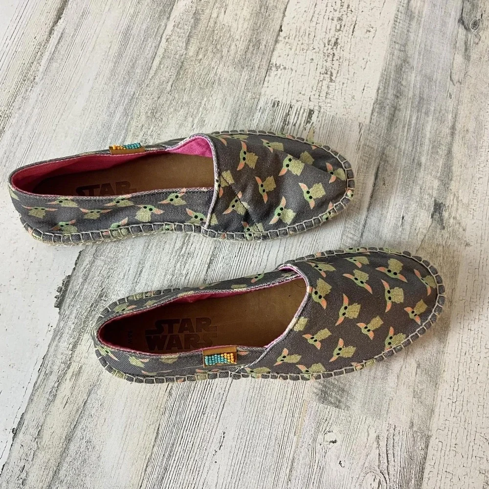 Star Wars Grogu Baby Yoda Women's Espadrilles Ubuntu Slip-On Shoes Size 9.5W